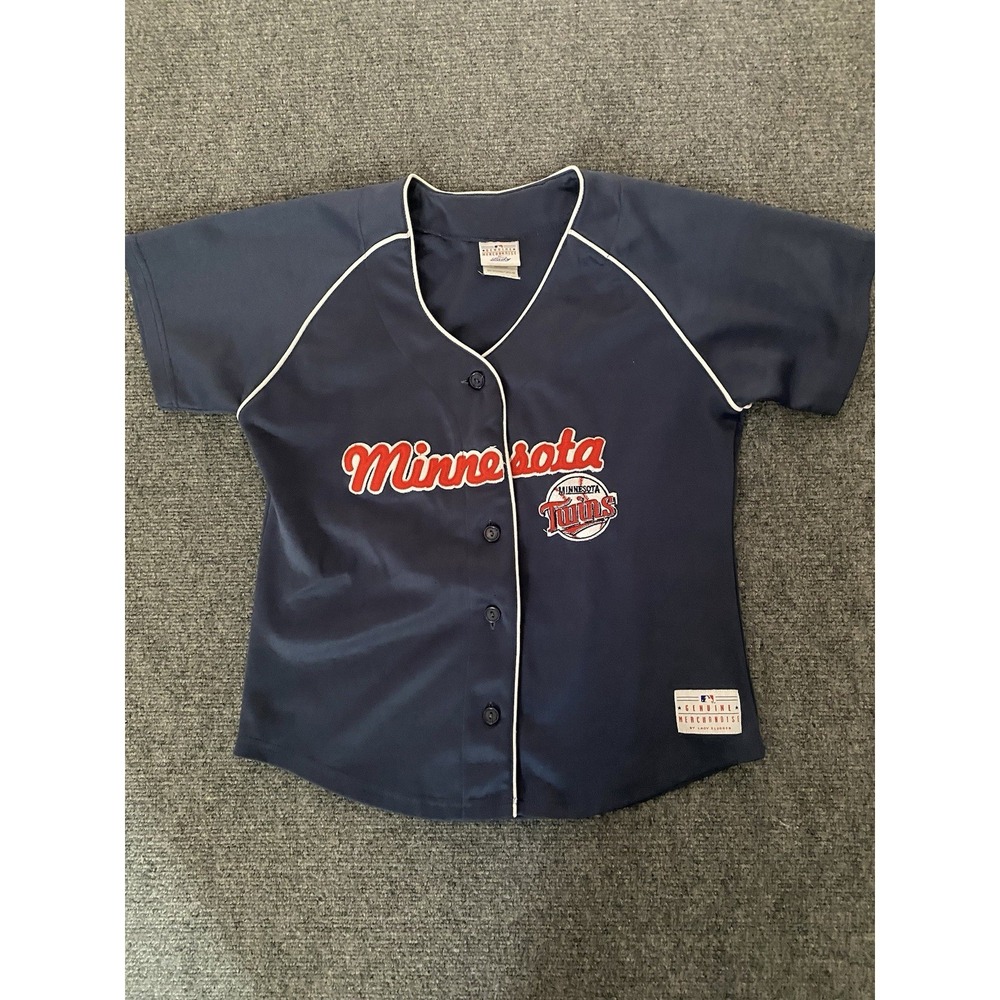Vintage Minnesota Twins Jersey Youth M MLB Blank Button Up